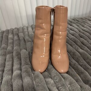 Aldo Glossy Nude Ankle Booties